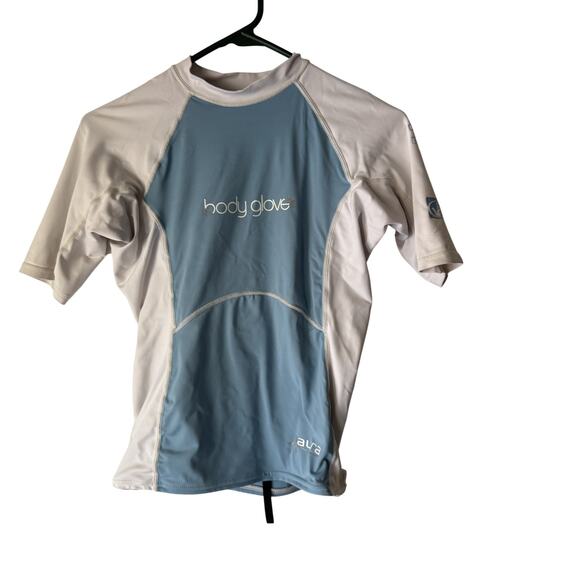 Body Glove Aura UV Shirt Large Blue White UPF‎ 50 Sun Protection Swim Rash Guard - Picture 1 of 9